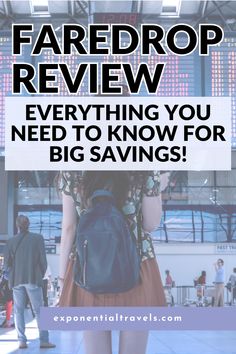 a woman with her back to the camera and text overlay reads, fare drop review everything you need to know for big savings