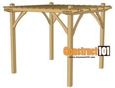 an image of a wooden gazebo with the top section cut out to look like it is