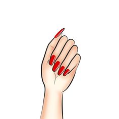 a woman's hand with red nail polish holding her hands up in the air