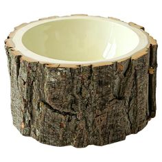 the bowl is made out of tree trunks