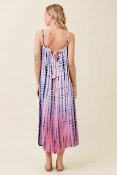 Get ready to take on the summer in style with our Ombre Blush Maxi Dress! This pretty pink and blue tie dye dress features adjustable spaghetti straps and a tie back design for a chic and comfortable fit. From the beach to dinner and drinks, this easy, breezy dress has got you covered. 100% Rayon Pink And Blue Tie Dye, Blue Tie Dye Dress, Blush Maxi Dress, Breezy Dress, Dye Dress, Tie Dye Maxi Dresses, Tie Dye Maxi, Tie Dye Dress, Dyed Dress