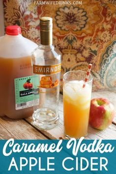 caramel vodka and apple cider are the perfect combination for this fall drink recipe