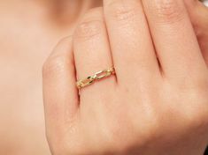 "14K Gold Paperclip Chain Ring, Dainty Gold Chain Band, Rectangle Chain Ring, Pointer Finger Ring, Simple Stacking Ring, Open Link Chain Ring Features *Material: 14K Real Gold *Color Options: Yellow Gold, White Gold, Rose Gold *Metal Stamp: 14K (585) *Available Ring Sizes: 3US to 10US Size *Weight(approx) : 1.60 grams *Ready to Ship in 3-5 Business Days. FREE Express worldwide shipping. FREE Engraving service Each item is made to order. Comes in a Gift Box with 14K Gold Certificate. This product Dainty Rectangular Gold Ring, Dainty Gold Rectangular Ring, Minimalist Gold Plated Chain Ring, Elegant Gold-plated Chain Ring, Fine Jewelry Yellow Gold Chain Ring, Tarnish Resistant, Pointer Finger Ring, Gold Tarnish-resistant Chain Ring, Tarnish-resistant Gold Chain Ring, Simple Stacking Rings