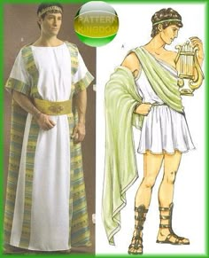 an image of a man in ancient greek costume and another photo of the same outfit