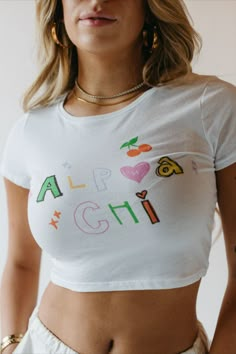 Shop sorority merch now with Ali & Ariel 💗 Available for individual purchase and custom group orders Sorority | Greek Life | Go Greek | Sorority Shirts | Greek Tshirts | Greek Apparel | Big Little Greek Life Sweatshirts, Cool Sorority Shirts, Sorority Merch Aesthetic, Sorority Crop Top, Big Little Shirt Ideas, Sorority Merch Ideas Trendy, Sorority Philanthropy Shirts, Sorority Merch Designs, Cute Sorority Shirts