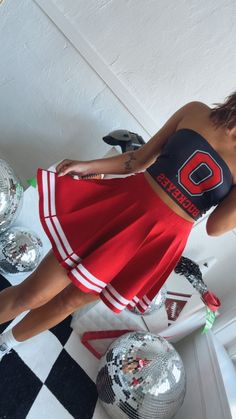 Make a fashion statement in the Red Game Day Cheer Skirt! Get ready for compliments with this vintage gameday skirt featuring pleated detail. Show your style and confidence by adding this unique gameday piece to your wardrobe! Game day skirt Cheer skirt Vintage skirt Red/White Measurements: (Approximate. Measured Laying flat. **Comfortable 4" stretch in the waistband.) S Waist 25" Length 15 1/2" M Waist 27" Length 16" L Waist 29" Length 17" Model Specs: Emily is wearing a size small in the photo Game Day Cheer, Everyday Chic, Skirt Vintage, Bottom Clothes, Chic Boutique, Vintage Skirt, Game Day, Cheer Skirts, Fashion Statement