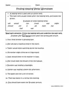 the worksheet for finding verbs worksheet is shown in black and white