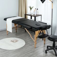 This wooden adjustable massage bed gives you a skin-friendly and comfortable massage experience. No matter you want it for home use or professional therapists, this portable spa couch can meet your requirements. High-strength steel wire ropes connect the massages bed strongly, which can withstand the weight of 250kg/551lb. This massage bed features a foldable design, so you can fold it up when not in use, which is very convenient for home use.The folding facial beauty bed is made of beech wood w Portable Spa, Cradle Bedding, Massage Bed, Massage Tables, Bed Legs, Massage Table, Spa Room, Massage Room, Inbox Zero