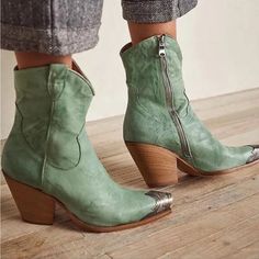 Sold Out Color Rare Find C09212448c95 C10022448c95 Stacked Heel Boots, Girl Cowboy Boots, Zippers Fashion, Wedding Boots, Zipper Heels, Fancy Shoes, Free People Shoes, Western Boot, Fashion High Heels