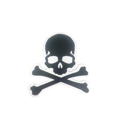 a skull and crossbone sticker on a white background