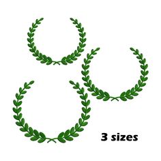 three sizes of wreaths with leaves on them