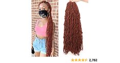 Amazon.com: ZRQ 24 Inch New Faux Locs Crochet Hair 6 Packs Ginger Soft Locs Pre-looped Goddess Locs Curly Wavy 350 Crochet Locs Hair Synthetic Copper Red Locs Afro Roots Dreadlocks Hair Extensions 350# : Everything Else 613 Soft Locs, Blonde Goddess Locs, Crochet Locs Hair, Blonde Faux Locs, Locs Blonde, Boho Goddess Locs, Faux Locs Crochet Braids, Blonde Goddess