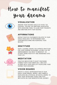 an info sheet describing how to manage your dreams