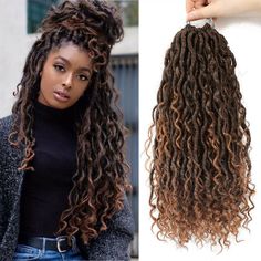 14" Crochet Braids River Goddess Braiding Hair Extensions Faux Locs Curly Hair | eBay Best Crochet Hair, Curly Faux Locs Crochet, River Goddess, Curly Faux Locs, Faux Dreads, Havana Twist, Ombre Hair Extensions, Crochet Braids Hairstyles, Braid In Hair Extensions