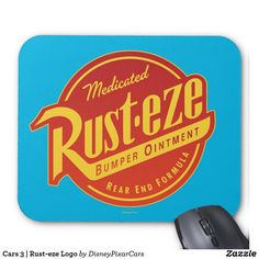 rusteze bumper sticker on a blue background with the words, reducer ointment rear end formula