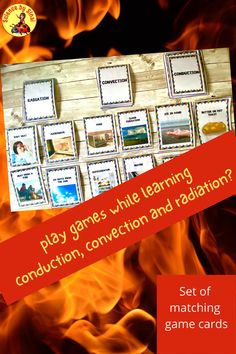 Heat transfer matching game cards Conduction Convection Radiation, Sorting Games, Review Games, Easel Activities, Student Data, Try To Remember