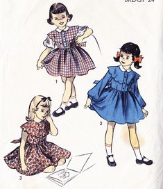 Vintage Girls Dress Pattern, Girls Clothes Sewing, 1950 Dress, 1950s Girls, Suit Sewing Patterns, Trendy Sewing Patterns, Jacket Sewing