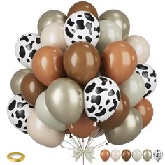 a bunch of balloons that are in the shape of an animal print ballon bouquet