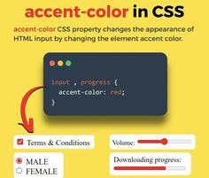 an image of a computer screen with the words accent - color in css