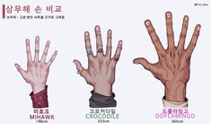 three different kinds of hand gestures in various languages