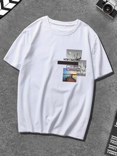 New Century, Men Tops, White Casual, See It, Graphic Tee, Graphic Tees, Mens Outfits, Mens Graphic Tshirt, Collar