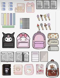 the back to school sticker sheet is full of cute items, including backpacks and books