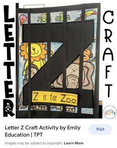 the letter z is for zoo made out of construction paper