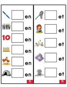 an english worksheet with pictures and words for children to learn in the classroom