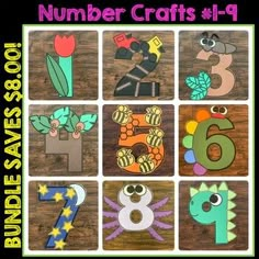 the number crafts are made with paper and scissors