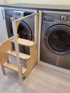 a washer and dryer sitting next to each other