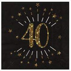 SANTEX Age Specific Birthday Gold Sparkling Number 40 Lunch Napkins, 10 Count 30th Birthday Themes, 30th Birthday Bash, Paper Serviettes, 40th Birthday Party Decorations, 40th Birthday Decorations, Birthday Napkins, Birthday Paper, 60th Birthday Party, 30th Birthday Parties