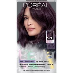 L'Oreal Paris Feria Permanent Hair Color, 52 Medium Cool Iridescent Brown, Inspired by fashion, Feria offers a twist on the traditional and gives edgy hair colors from bright red, platinum blonde, rose gold, and metallic brown, to blue-black hair color, these hair dye kits will transform your hair. Feria's prismatic color spectrum is custom-blended by L'Oreal Paris master colorists for bold, head-turning shades - no appointment necessary. Packaging may vary, what you receive may not be what is reflected on site. Size: 2.75" x 3.50" x 6.50".  Color: Purple.