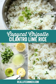 collage of images showing how to cook couscous with cilantro lime rice