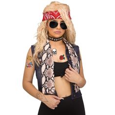 Fulfill your dreams of being a famous band member from the eighties with this 80's Rocker Decades Instant Costume Kit. This costume kit includes all the accessories you'll need to live out your lifelong fantasy of rocking out! 80s Rock Band Costume Women, Hair Band Costume 80's, Rock N Roll Costume Women, Rocker Costume Women, 80s Rock Costume Women, Rock And Roll Halloween Costumes, Rock Star Costume Women, Rock Costume Women, 80s Rock Costume