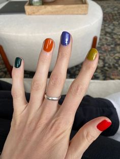 Two Nail Colors, Gay Nails, Nail Color Combos, Nail Ring, Nail Jewelry, Minimalist Nails, Fire Nails