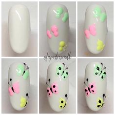 Quick Nail Art, Butterfly Nail Designs, Gel Paint, Art Nail Art, Art Hacks, Nail Drawing, Cute Nail Art Designs