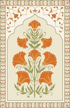 Floral Motifs Pattern Design, Traditional Motifs Design Indian, Mughal Architecture Motifs, Mughal Floral Motifs, Pamplet Design, Flower Motif Design, Print Development, English Wallpaper, Pakistani Art