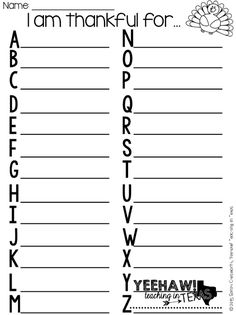 a printable thanksgiving letter and number worksheet with the words i am thank for