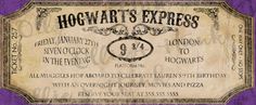 hogwarts express ticket from the wizard's palace