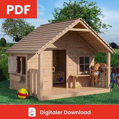 a small wooden house with a bicycle in the background and text overlay that says digitalier