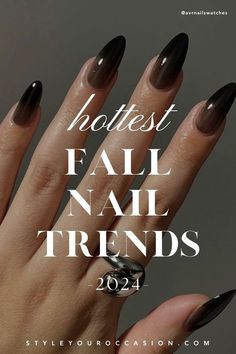 Nail Fall 2024 Trends, Pretty Brown Nails Acrylic, Fall 2024 Manicure, 2024nail Trend, Nail Designs Sns, Fall Nails Trendy 2024, Autumn Nails 2024 Trends, Black And Brown Nails Design, Nail Trends Fall 2024