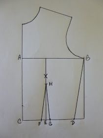 a drawing of a dress form with measurements