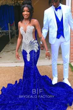 Royal Blue Sequins Mermaid Rhinestones Formal Dress Prom Inspiration, Prom Couples, Gorgeous Prom Dresses, Prom Girl Dresses, Royal Blue Prom Dresses, Senior Prom Dresses, Classy Prom Dresses, Mermaid Prom Dress, Stunning Prom Dresses