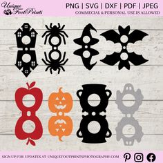 halloween svg cut files for cricut, silhouettes and paper crafts are included in this set