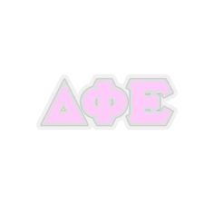 the word aoe in pink on a white background