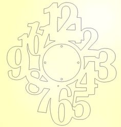 the numbers are arranged in an array to form a circular design on a yellow background