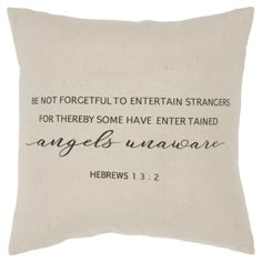 a pillow with the bible verse on it