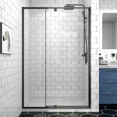 Elevate your bathroom with the stylish and functional 44 in. -48 in. W x 72 in. H sliding shower door. Made with 1/4 in. tempered glass and featuring a polished chrome finish, this door blends durability with contemporary elegance. The wall-adjustable channel, measuring 1 9/16 in. ensures easy installation and a perfect fit. Equipped with nano easy-clean glass and a protective film, cleaning is effortless, maintaining a clear and pristine appearance. It includes a sleek stainless-steel handle fo Modern Shower Doors, Semi Frameless Shower Doors, Pivot Shower Door, Frameless Sliding Shower Doors, Shower Area, Installing Siding, Smart Toilet, Sliding Shower Door, Modern Bathrooms