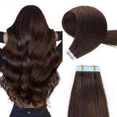 PRICES MAY VARY. 【YILITE Tape In Hair Extensions Material】YILITE hair are made of 100% premium remy human hair, salon quality, no tangle, no shedding. The human hair tape in extensions thick and soft, can be straightened, curled, colored and styled as you wish. 【Invisible Tape In Hair Extensions Human Hair】YILITE tape in hair extensions human hair can be reusable, easy to install or remove the tape in extensions. We suggest you re-tape every 4-6 weeks, and use a professional tape in hair extensi Blue Hair Extensions, Brown Tape, Tape Ins, Real Human Hair Extensions, Hair Tape, Hair Due, Tape In Extensions, Remy Hair Extensions, Bleach Blonde