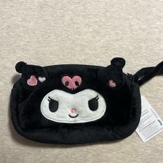 Never Used! Nwt Black Pencil Case With Zipper Closure, Black Pencil Case Pouch For Everyday Use, Cute Black Portable Bag, Cute Portable Black Bag, Cute Portable Black Shoulder Bag, Black Zipper Pouch Coin Purse, Black Pencil Case With Removable Pouch, Gift Black Pouch With Zipper Closure, Black Zipper Pouch Clutch